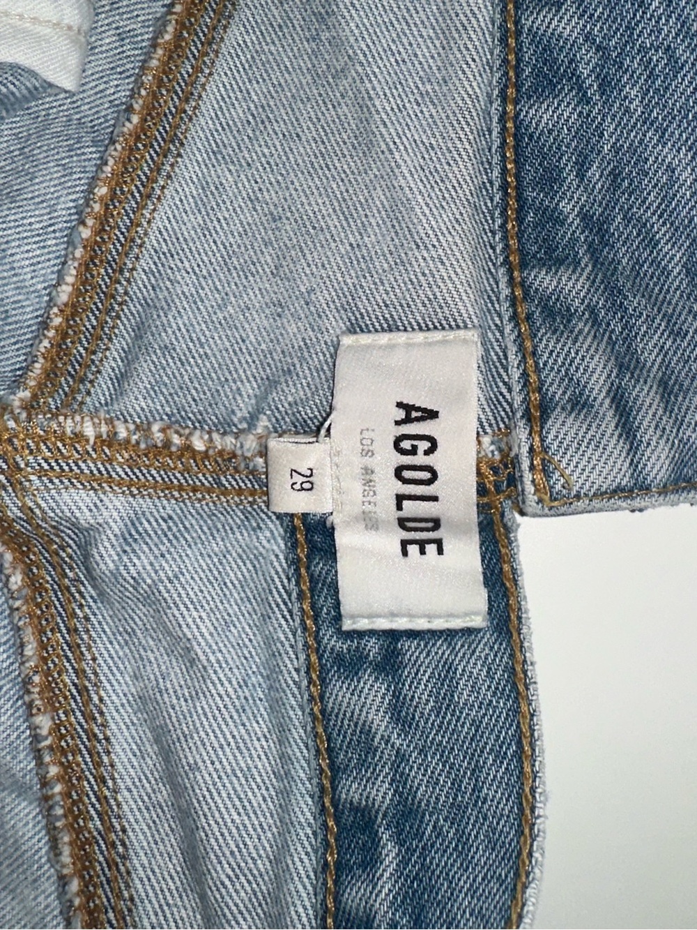 AGOLDE criss cross jean shorts